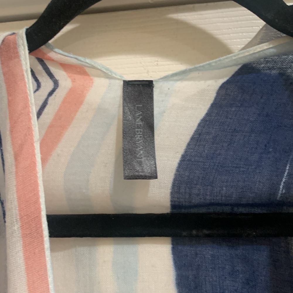 Lane Bryant Open Front Shawl Blue White Pink Black. one size fits all - Picture 3 of 7